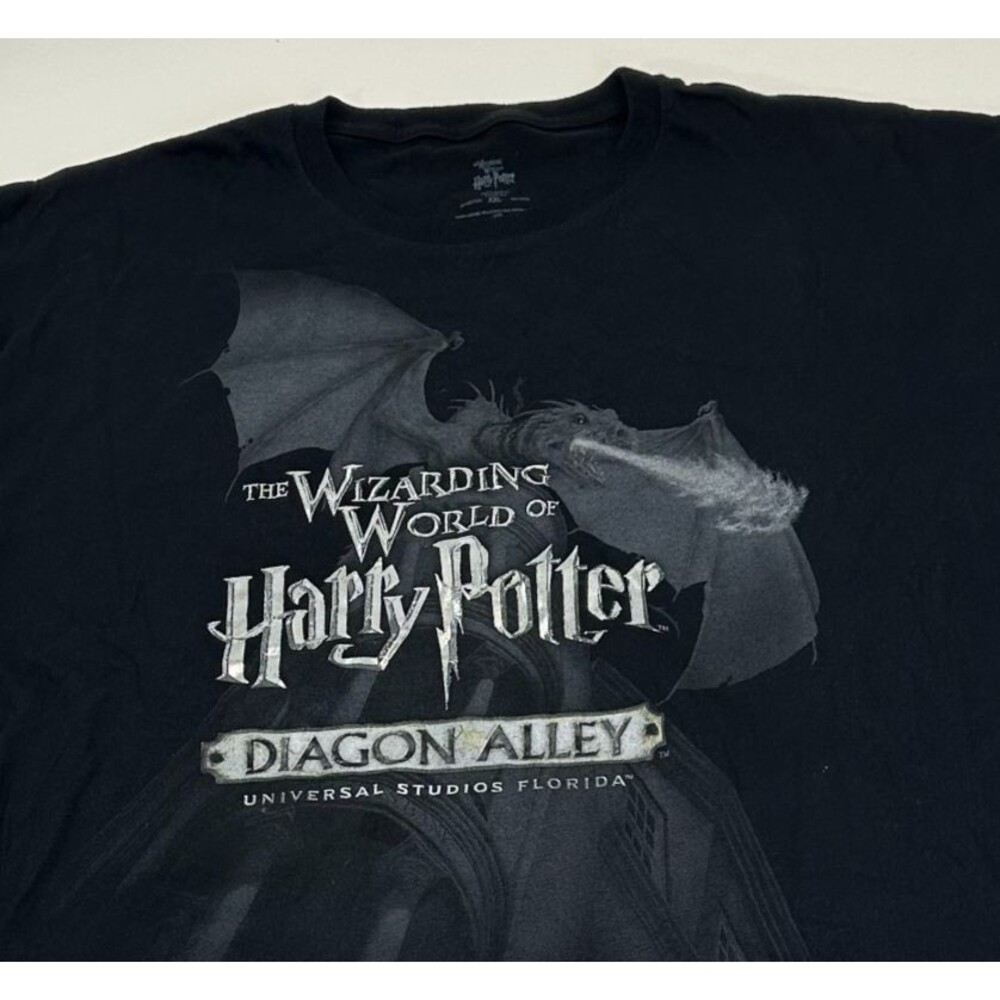 Wizarding World Of Harry Potter Diagon Alley Black Logo T-Shirt Men's XXL